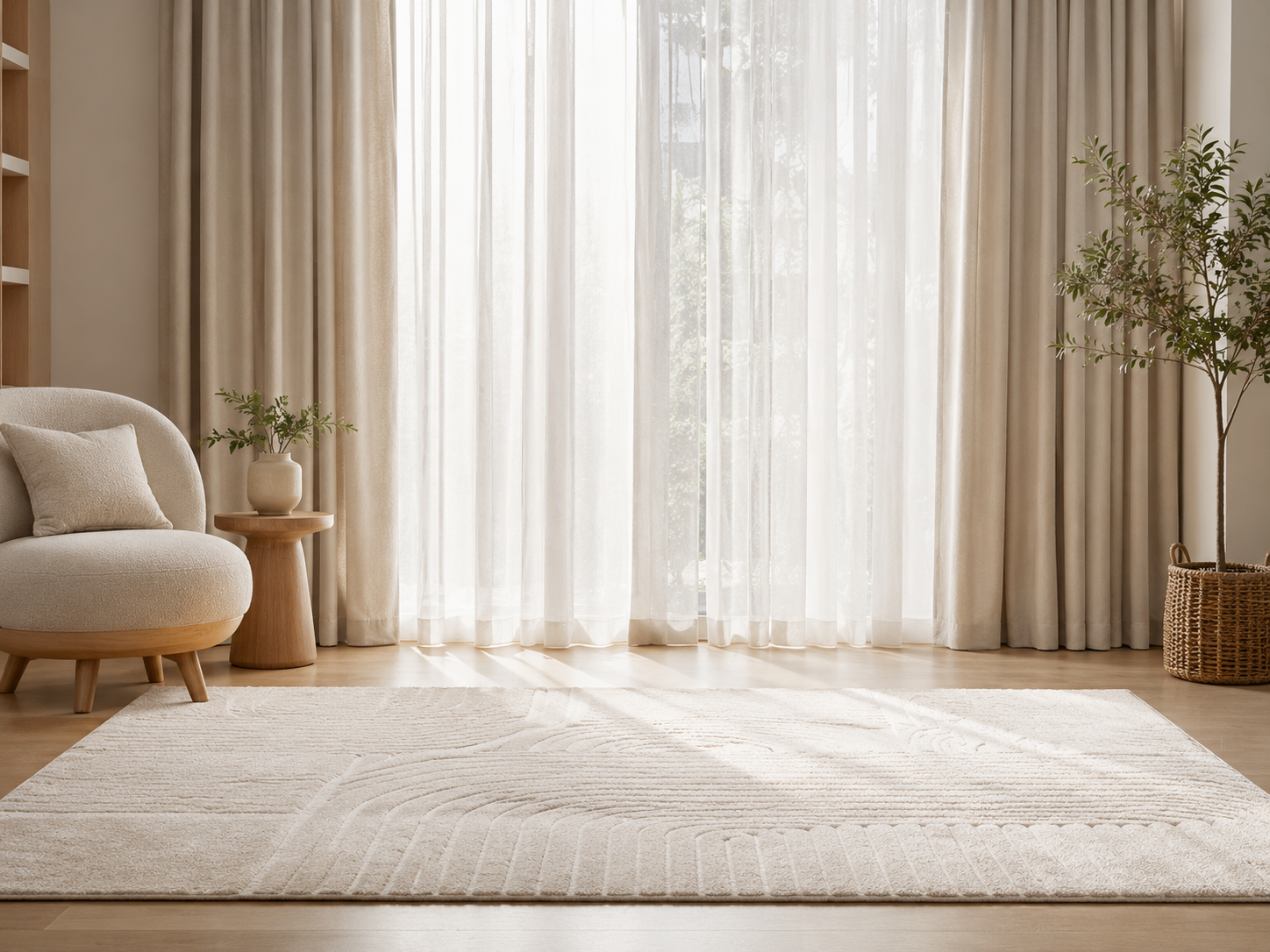 Rèm cửa và thảm được Blanc làm sạch bụi bẩn